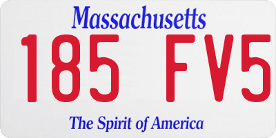 MA license plate 185FV5