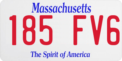 MA license plate 185FV6
