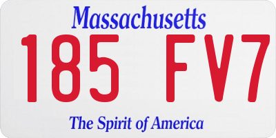 MA license plate 185FV7