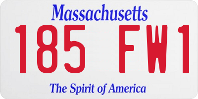 MA license plate 185FW1