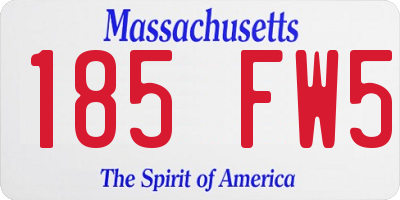 MA license plate 185FW5