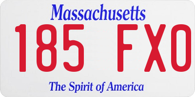 MA license plate 185FX0