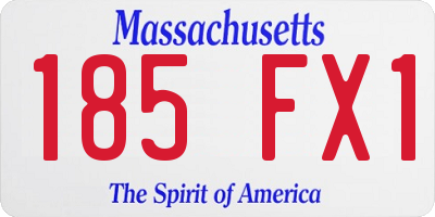 MA license plate 185FX1