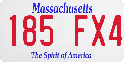 MA license plate 185FX4