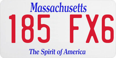 MA license plate 185FX6