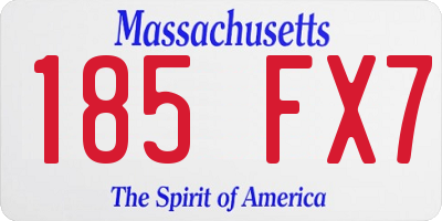 MA license plate 185FX7