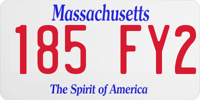 MA license plate 185FY2