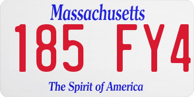 MA license plate 185FY4
