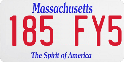 MA license plate 185FY5