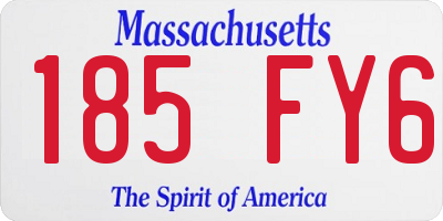 MA license plate 185FY6