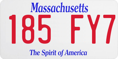 MA license plate 185FY7