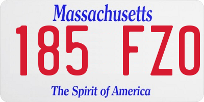 MA license plate 185FZ0