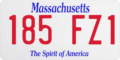 MA license plate 185FZ1