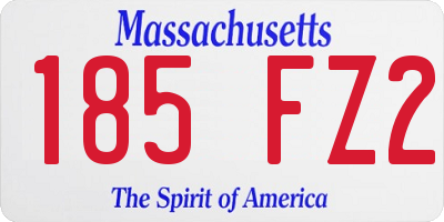 MA license plate 185FZ2