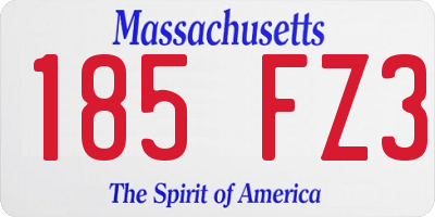 MA license plate 185FZ3