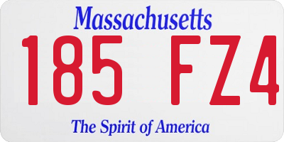 MA license plate 185FZ4