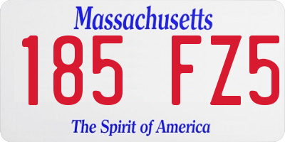 MA license plate 185FZ5