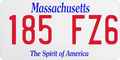 MA license plate 185FZ6