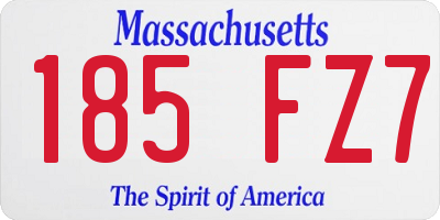 MA license plate 185FZ7