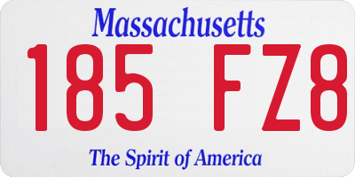 MA license plate 185FZ8
