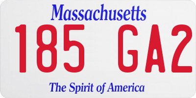 MA license plate 185GA2