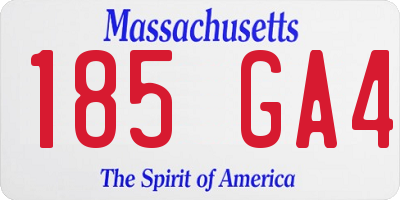 MA license plate 185GA4