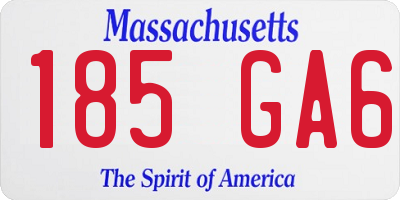 MA license plate 185GA6