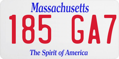 MA license plate 185GA7