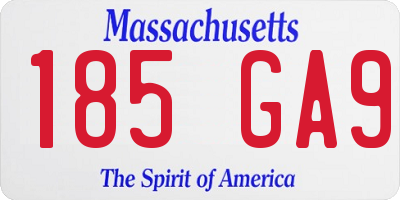 MA license plate 185GA9