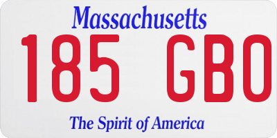 MA license plate 185GB0