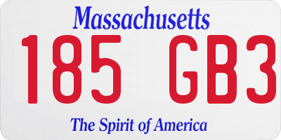 MA license plate 185GB3