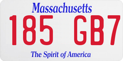 MA license plate 185GB7