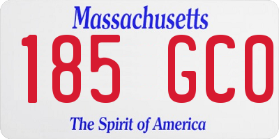 MA license plate 185GC0