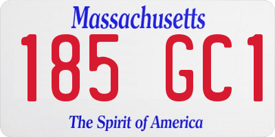 MA license plate 185GC1