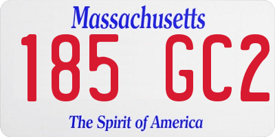 MA license plate 185GC2