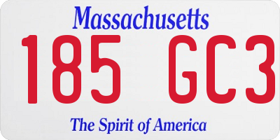 MA license plate 185GC3