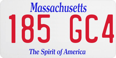MA license plate 185GC4