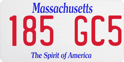 MA license plate 185GC5
