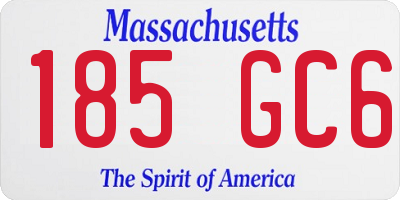 MA license plate 185GC6