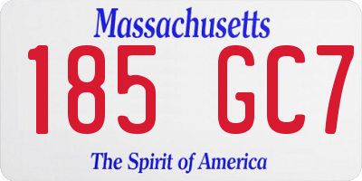 MA license plate 185GC7