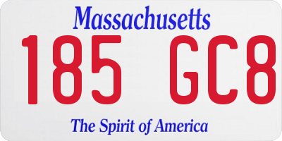 MA license plate 185GC8