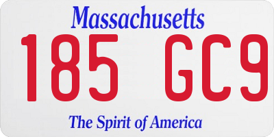 MA license plate 185GC9