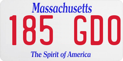 MA license plate 185GD0