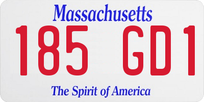 MA license plate 185GD1