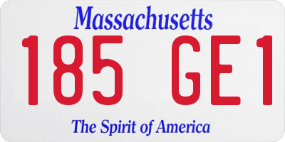 MA license plate 185GE1