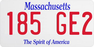 MA license plate 185GE2