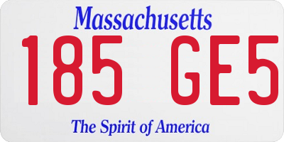 MA license plate 185GE5
