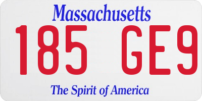 MA license plate 185GE9