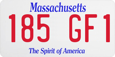 MA license plate 185GF1