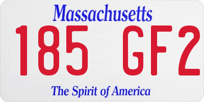 MA license plate 185GF2